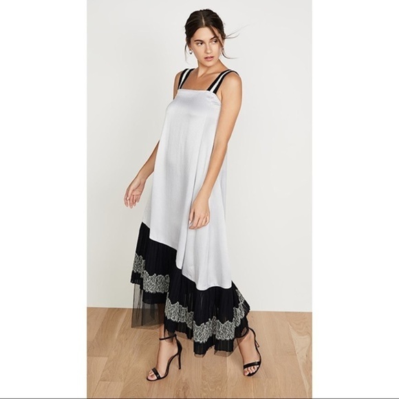 NWT Adeam Lace Up Pleated Slip Dress - Picture 5 of 16